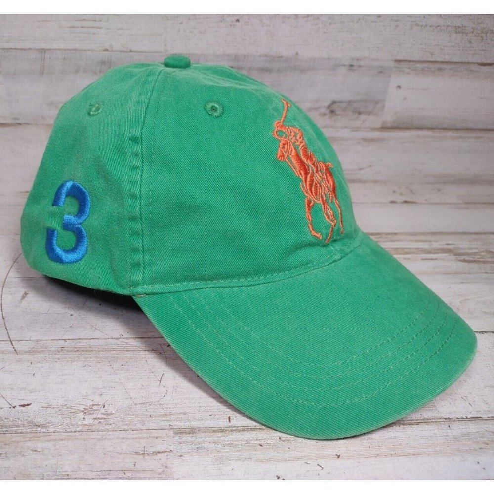 Ralph Lauren Fragrances Polo Big Pony Baseball Hat Cap 3 Green Youth/Women Size